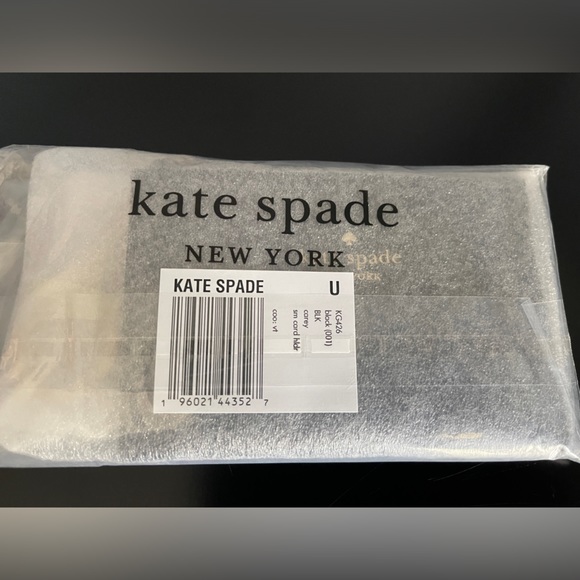 kate spade Leather zip top KeyRing/Card Holder Carey Quilted Black NWT - Picture 9 of 10